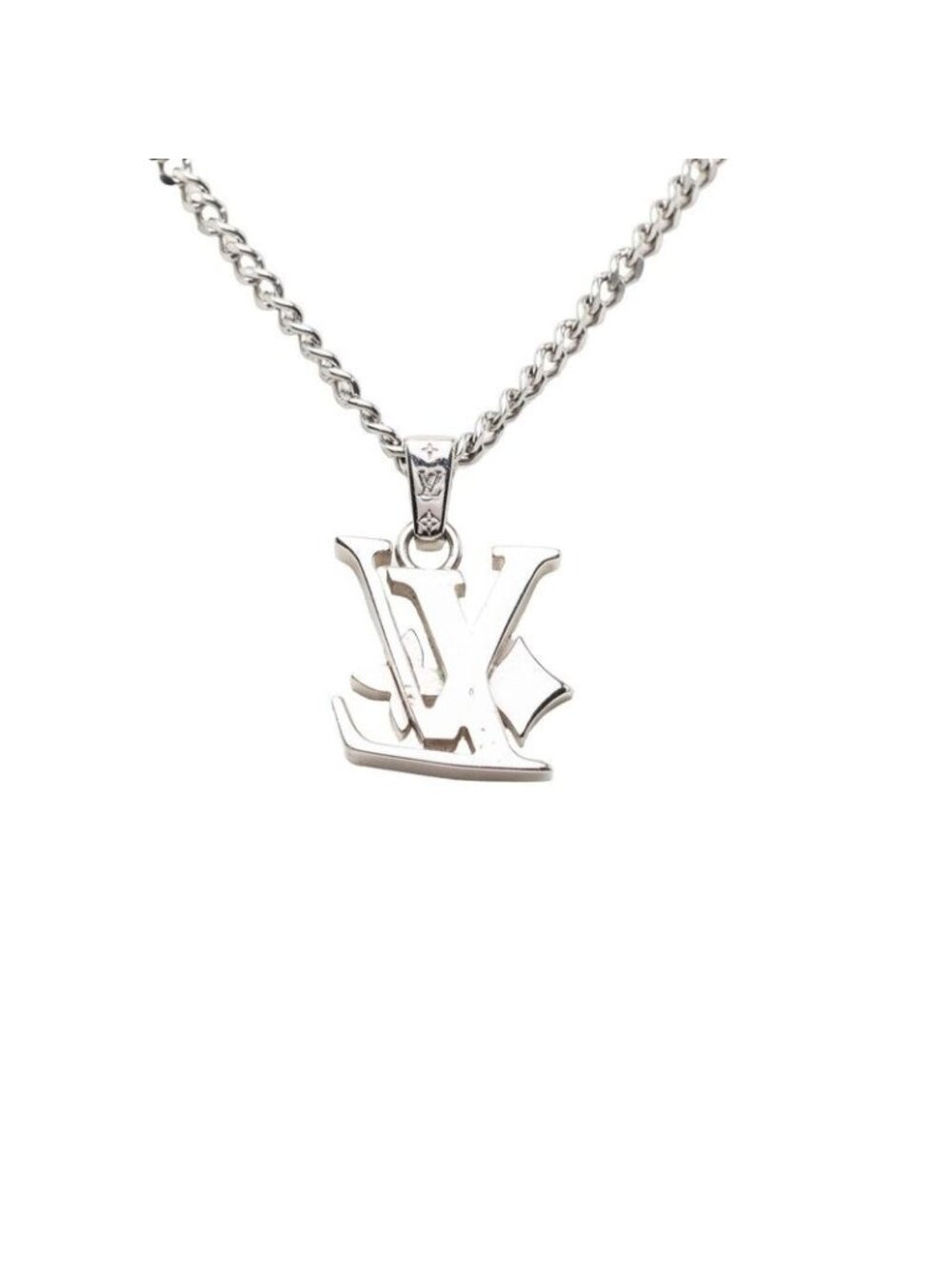 Louis Vuitton Monogram Pendant with Waxed Chain Silver Metal - Picture 2 of 6